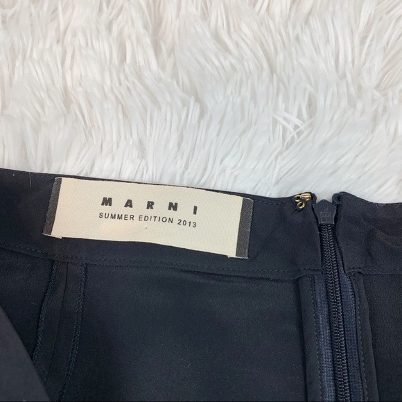 Marni women knee length pleated silk blend skirt black - Picture 7 of 10